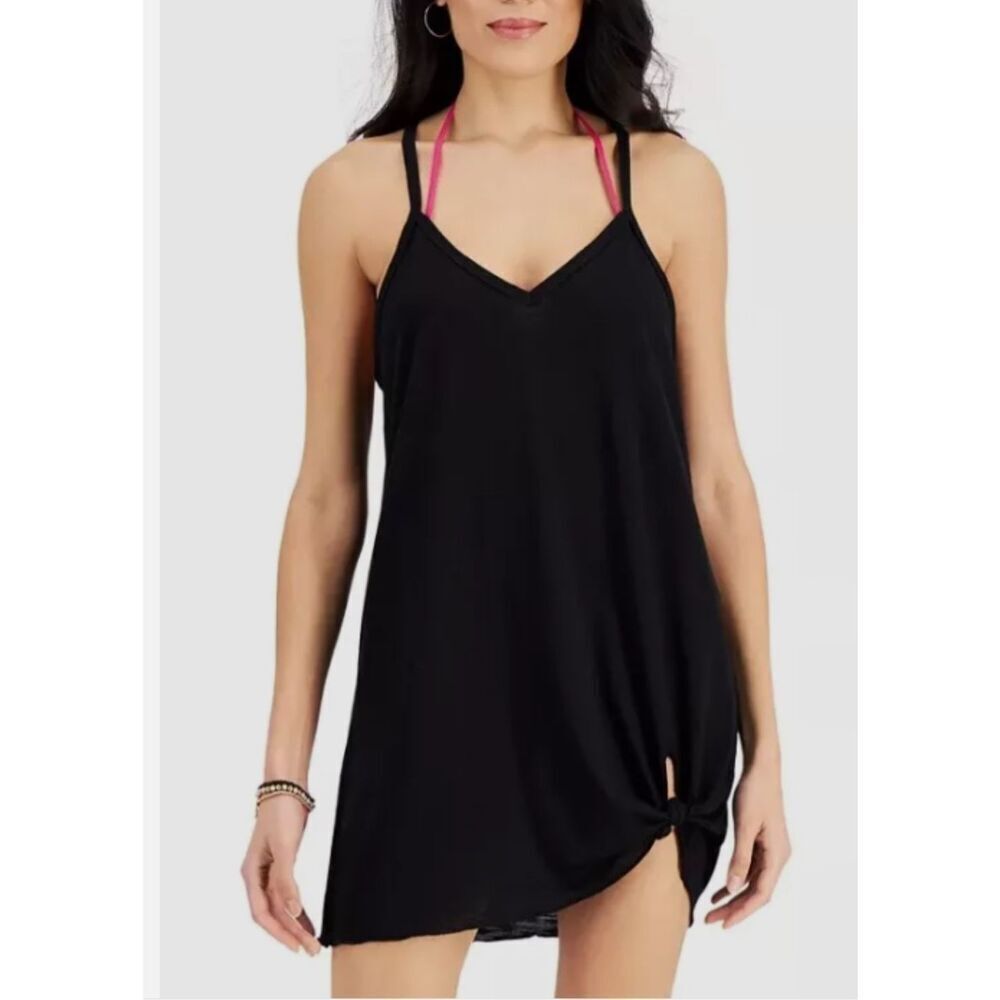 Miken NWT size S black racerback swim coverup dress